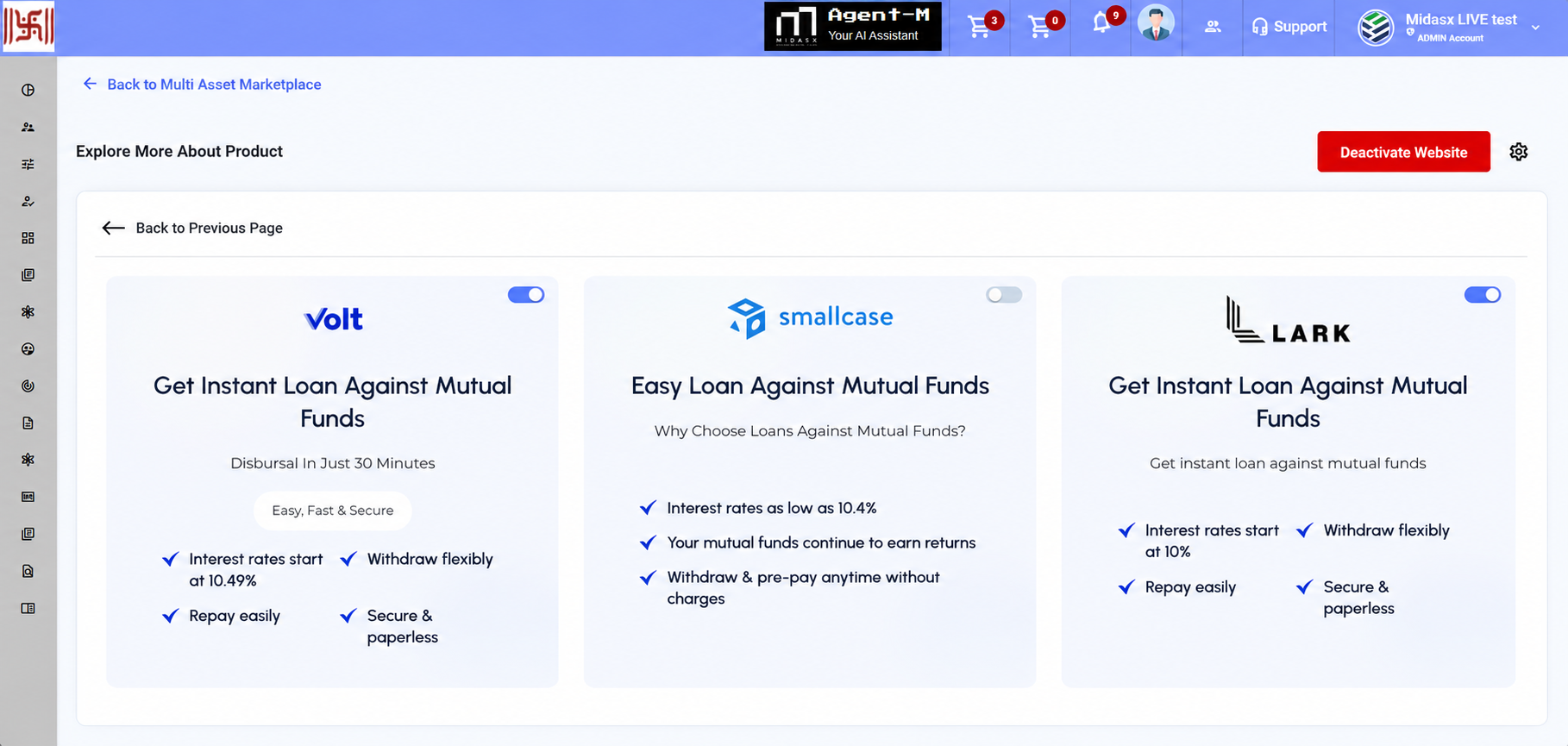 Loans Against Mutual Funds Dashboard
